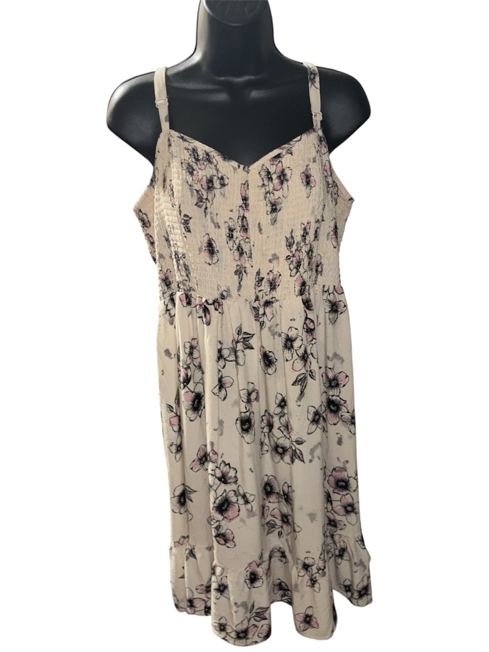 TORRID Smocked Top Challis Babydoll Sundress Adjustable Straps - Picture 3 of 6